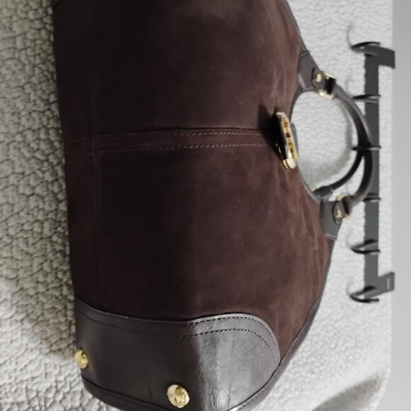 Michael Kors Hudson Large Suede Leather Tote Bag Walnut Brown NWT - Picture 5 of 16